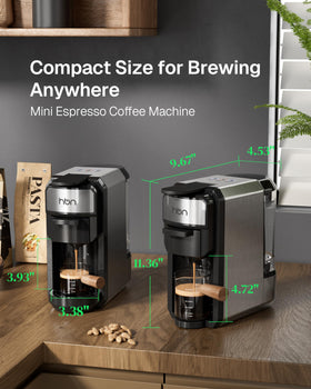 HBN one-touch LED controls simplify brewing.