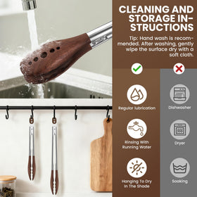 HE-SANQI care tips: hand wash and dry to preserve wood.