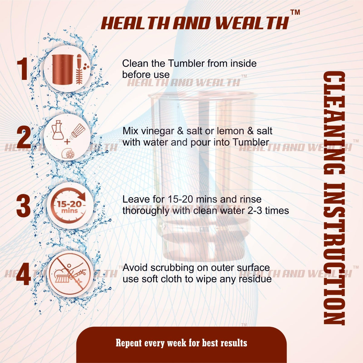 HEALTHANDWEALTH Two-piece copper cups with travel packaging and portability.