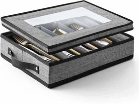 Hearth and Harbor silverware storage 5-compartment tray neatly separates utensils for quick retrieval.