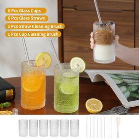 HEFBCOMK thickened BPA-free glass resists thermal shock for hot or cold drinks.