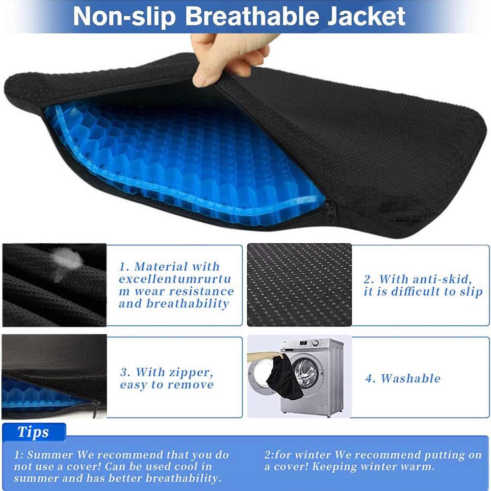 Helishy gel seat cushion with non-slip cover stays securely in place