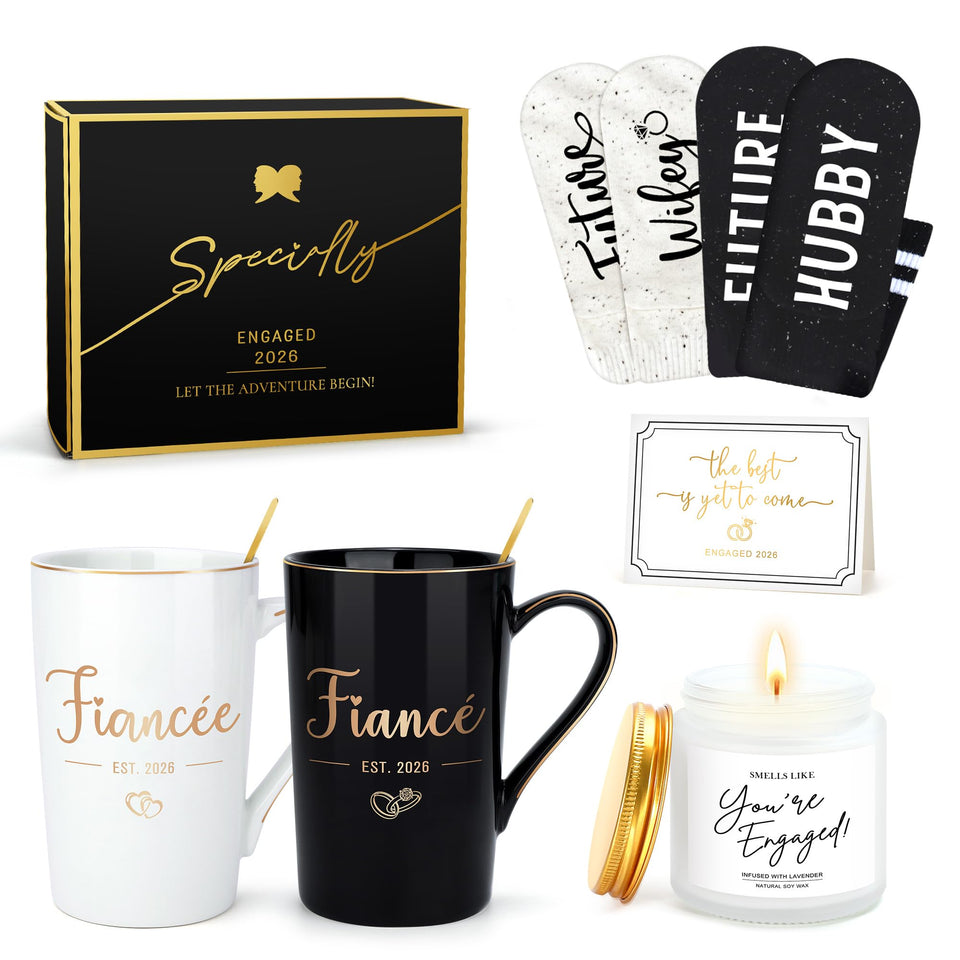 HELORAY engagement mug set for couple mornings and celebrations