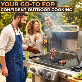 HELVETIOS two-prong design supports confident meat lifting.