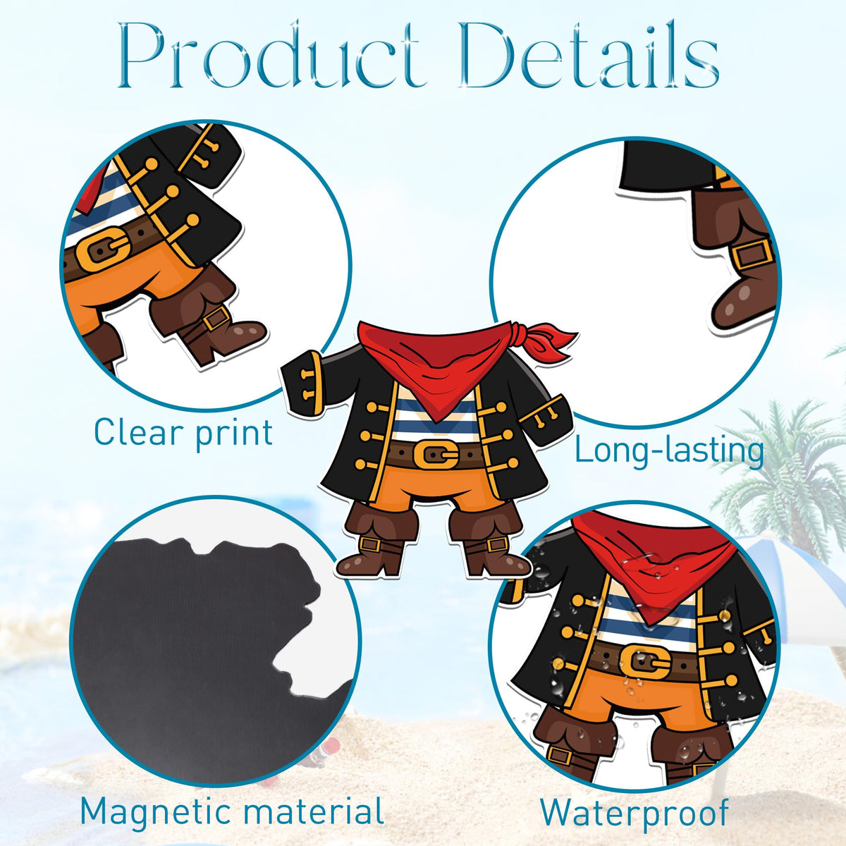 HemerVows pirate-theme magnets with pens for personalized notes.