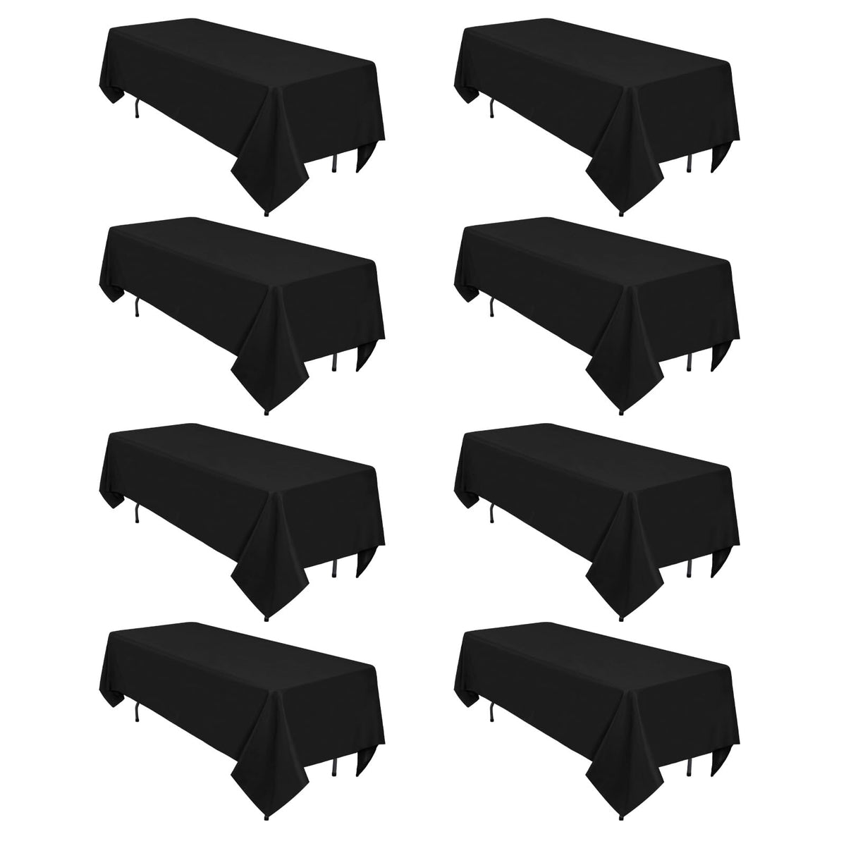 Heneger black tablecloth 60x102 close-up texture for premium table setting