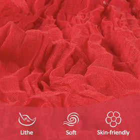 Heneger red runner used for gift wrapping and backdrop draping ideas.