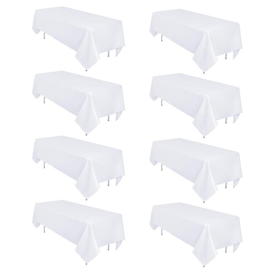 Heneger white tablecloth 60x102 for rectangular tables adds a refined, versatile look.
