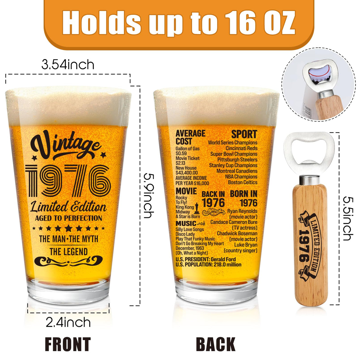 Henghere 50th birthday gift box with bottle opener, a ready-to-gift keepsake.
