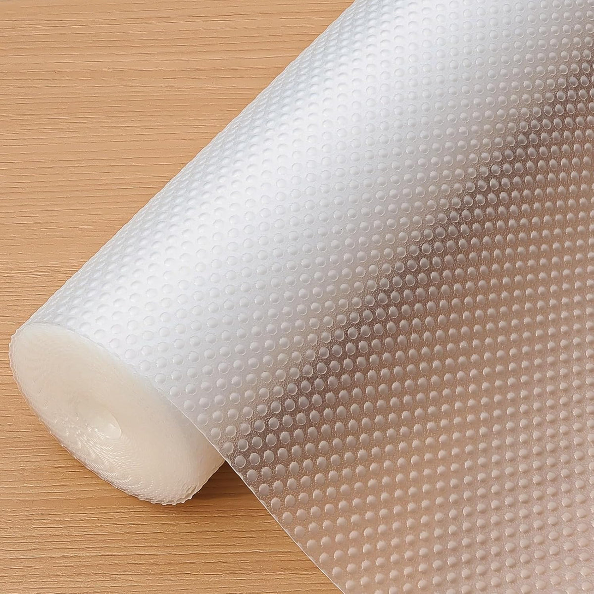 Hersvin shelf liner clear dot top texture demonstrates anti-slip protection for drawers.