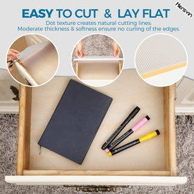 Hersvin shelf liner can be cut to fit with scissors for a precise fit.