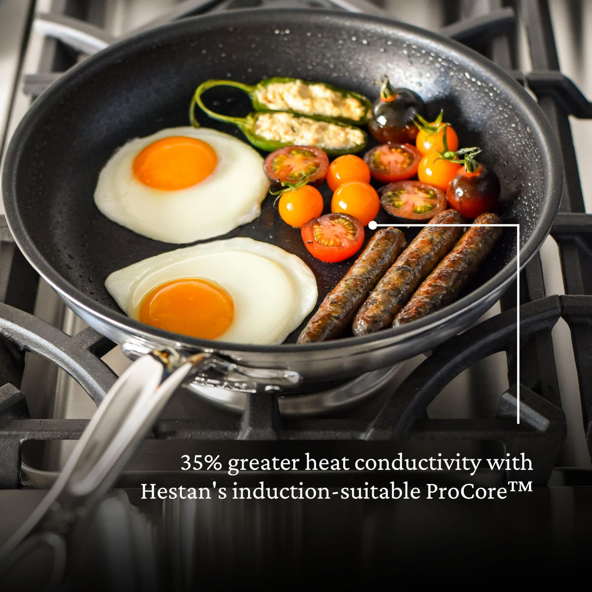 Hestan ProBond TITUM oven-safe up to 500 F for stove-to-oven versatility