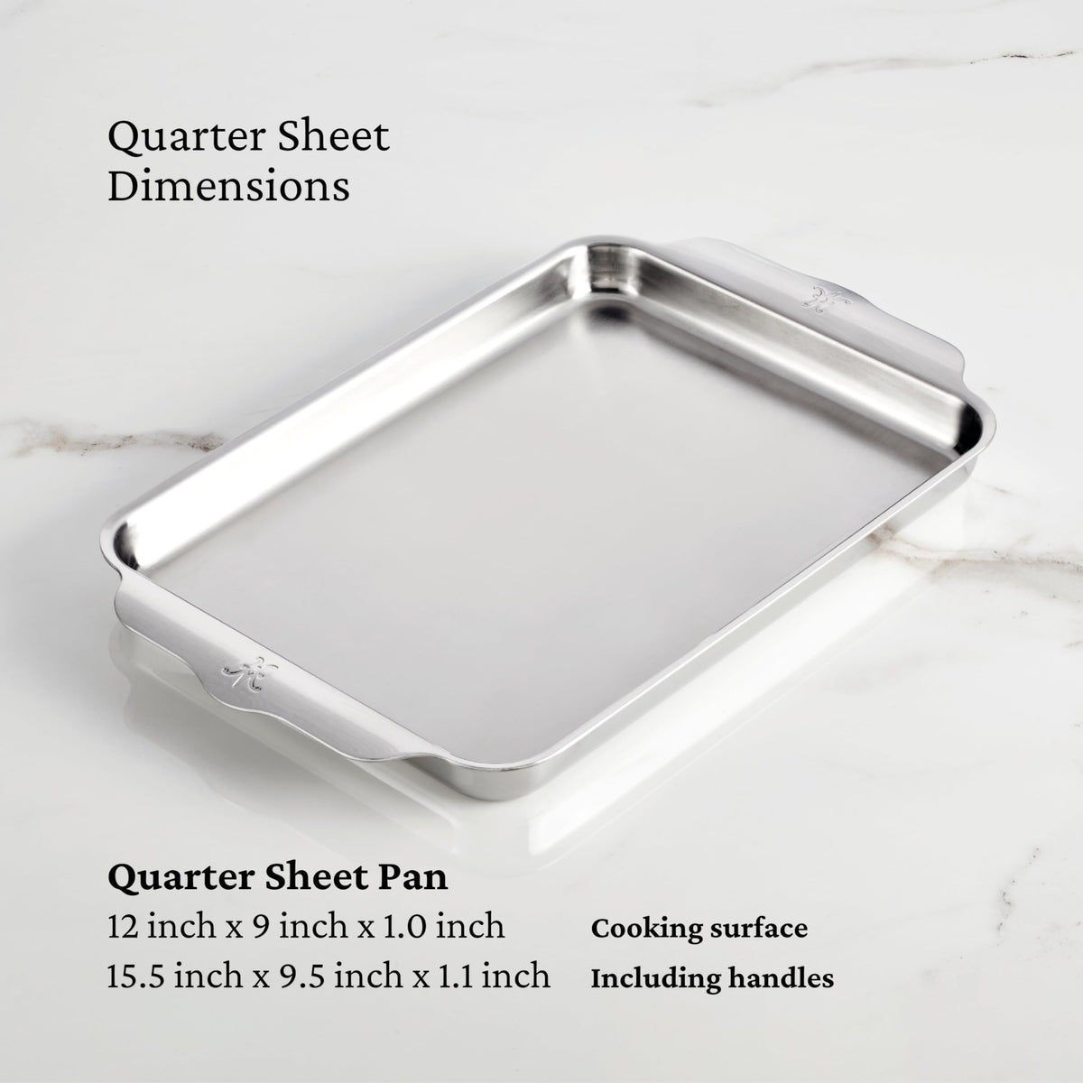 Hestan Provisions OvenBond large rectangular baker with handles offers roomy baking space.
