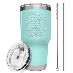 Hexagram daughter tumbler with heart design for daily hydration on the go.