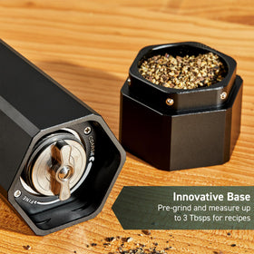 HexClad HexMill high-efficiency burr delivers more seasoning per turn.