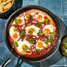 HexClad Hybrid 12-inch pan oven-safe up to 900°F for finishing dishes.