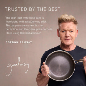 HexClad Hybrid Griddle oven-safe up to 900°F.