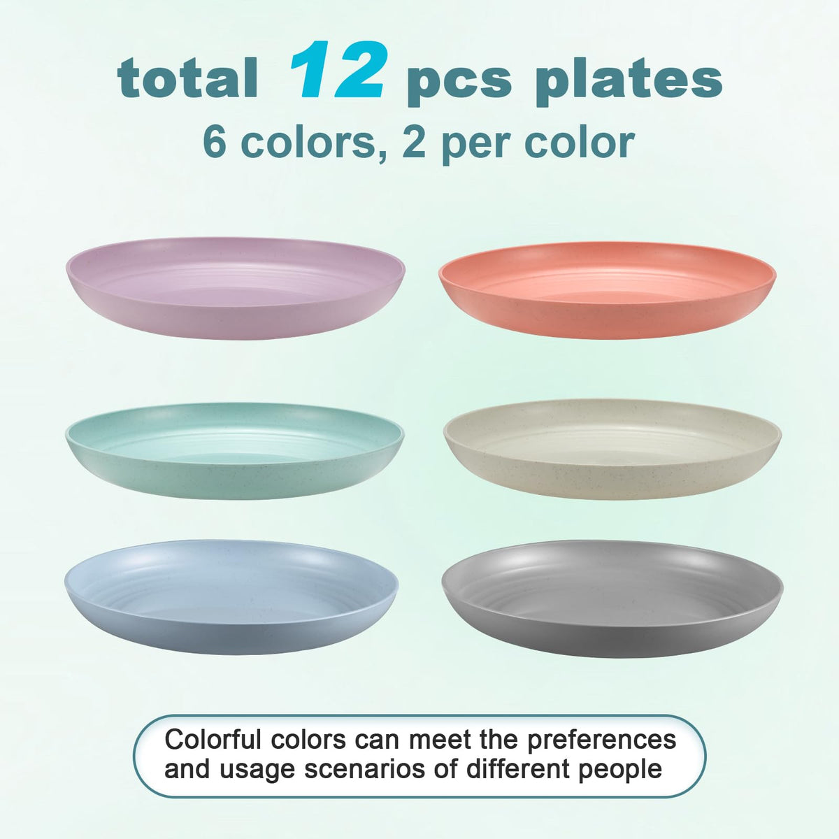 HEYCOME BPA-free microwave and dishwasher safe plates for easy kitchen cleanup.