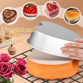 HEYYUMI non-stick aluminum heart pans enable smooth cake release.