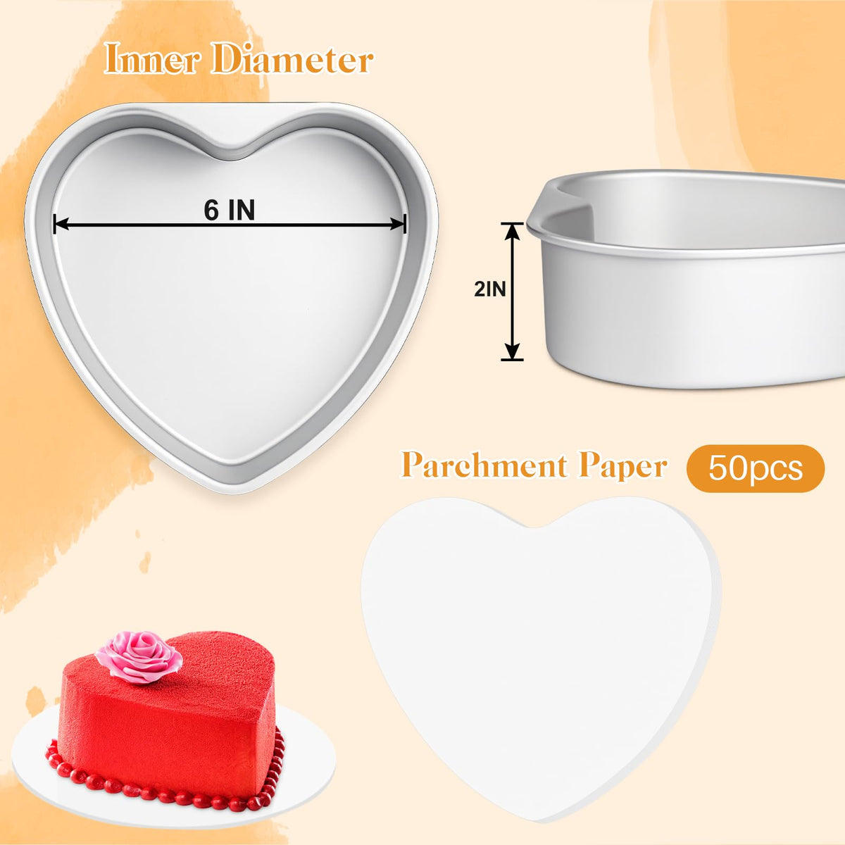 HEYYUMI parchment paper included for easy release and mess-free baking.