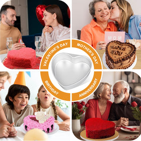 HEYYUMI versatile heart pan for cakes, chocolates, and brownies.