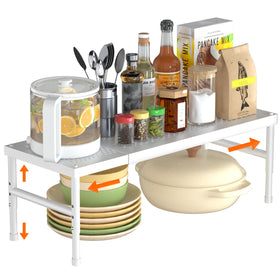 HI NINGER expandable cabinet organizer with a strong frame for adaptable kitchen storage
