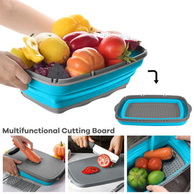 HI NINGER nine-in-one cutting board in use for quick chopping and serving