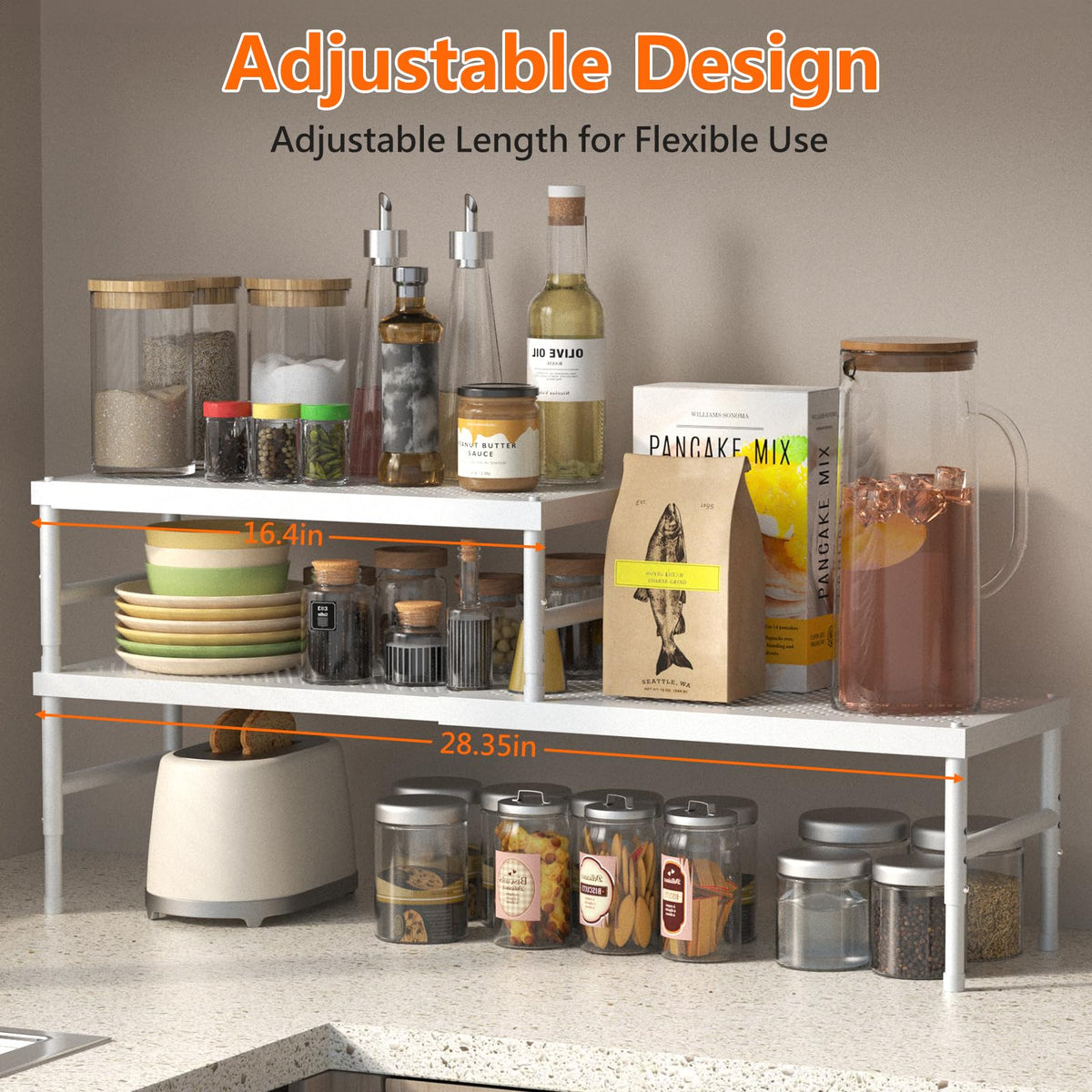 HI NINGER stackable shelves maximize vertical cabinet space efficiently