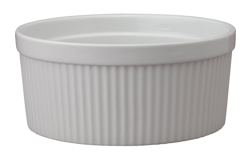 HIC Kitchen souffle dish in fine porcelain with 64-ounce capacity for baking and serving