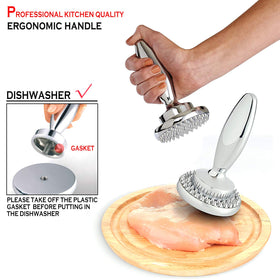 Hicook reversible tenderizer toothed side to tenderize tougher cuts