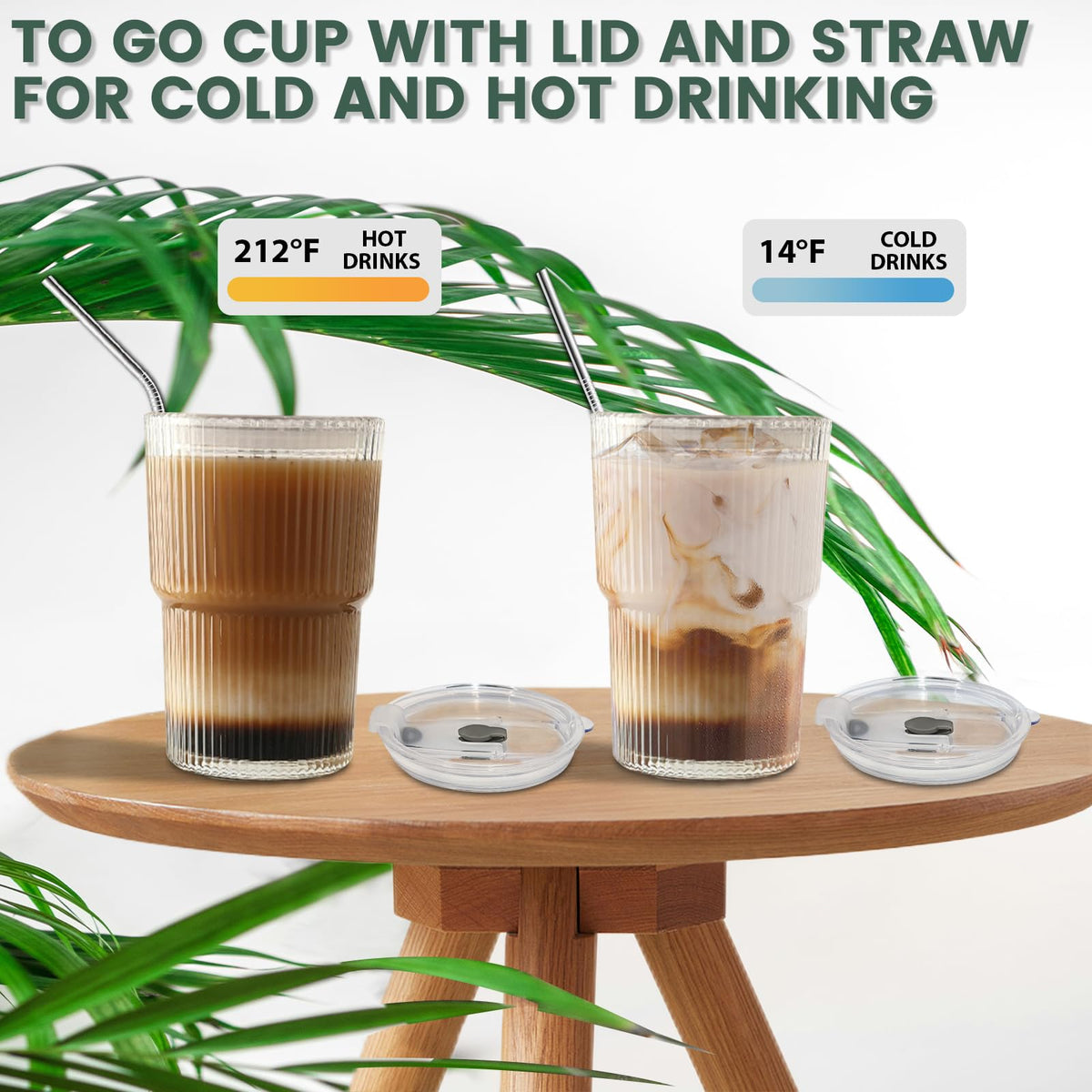 HIGIINC includes lids and stainless steel straws for convenient sipping