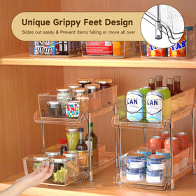 HIHEGD stackable trays expand vertical storage capacity.