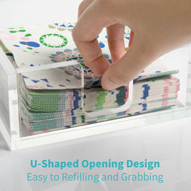 HIIMIEI acrylic napkin holder shows 8mm thick durable construction.