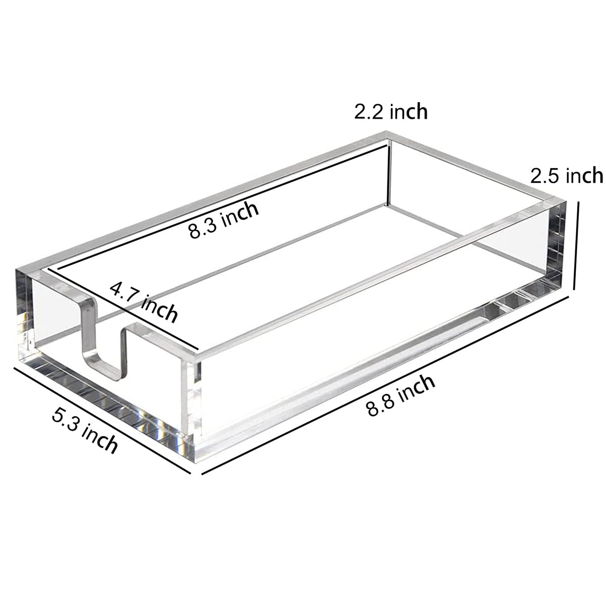 HIIMIEI acrylic napkin holder with anti-slip pads keeps napkins in place.