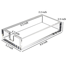 HIIMIEI acrylic napkin holder with anti-slip pads keeps napkins in place.