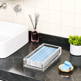 HIIMIEI acrylic napkin holder in clear design fits any decor.