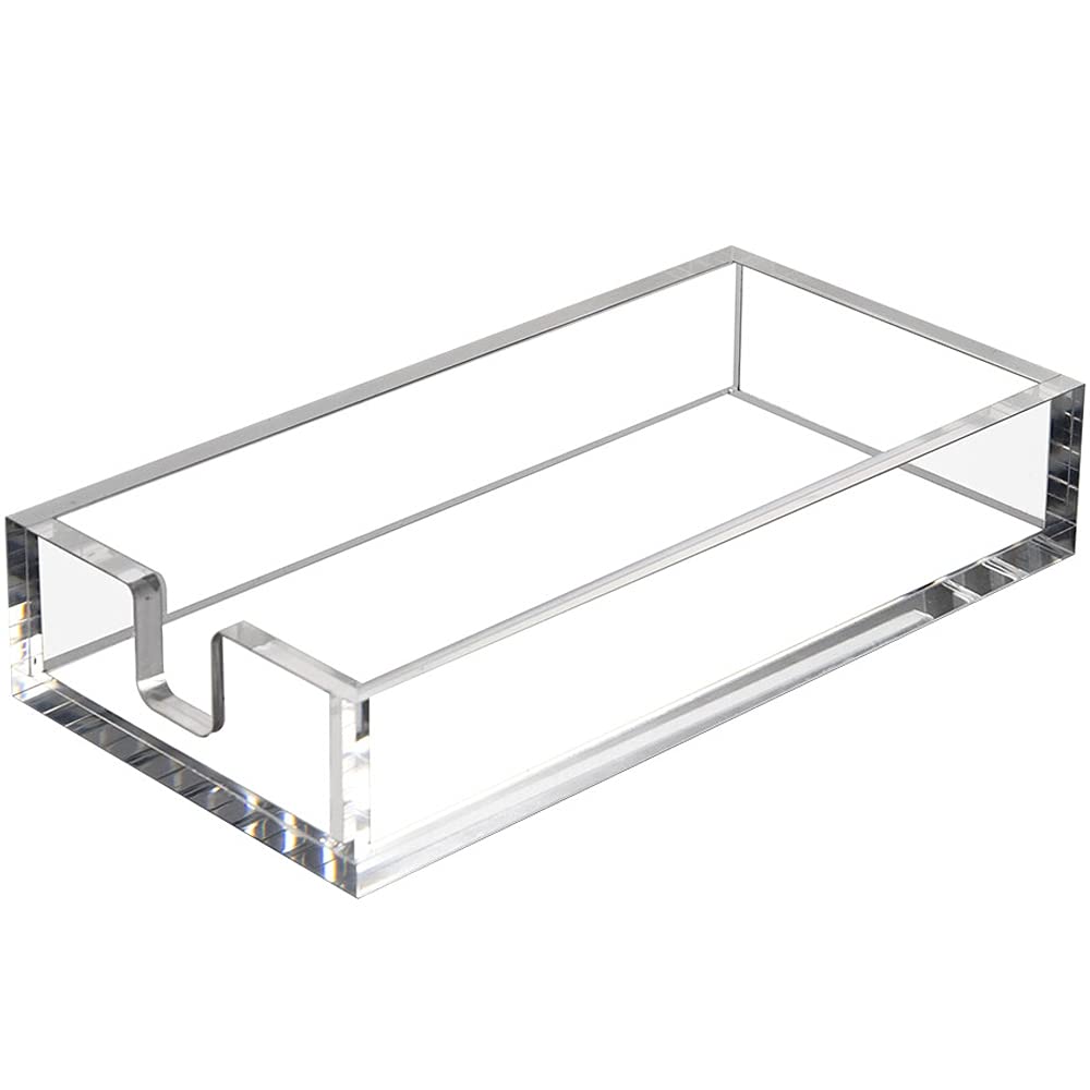 HIIMIEI acrylic napkin holder with side-opening for easy single-napkin access.