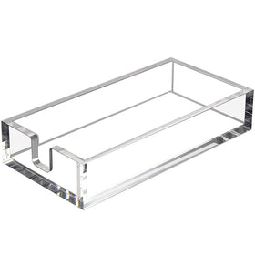HIIMIEI acrylic napkin holder with side-opening for easy single-napkin access.