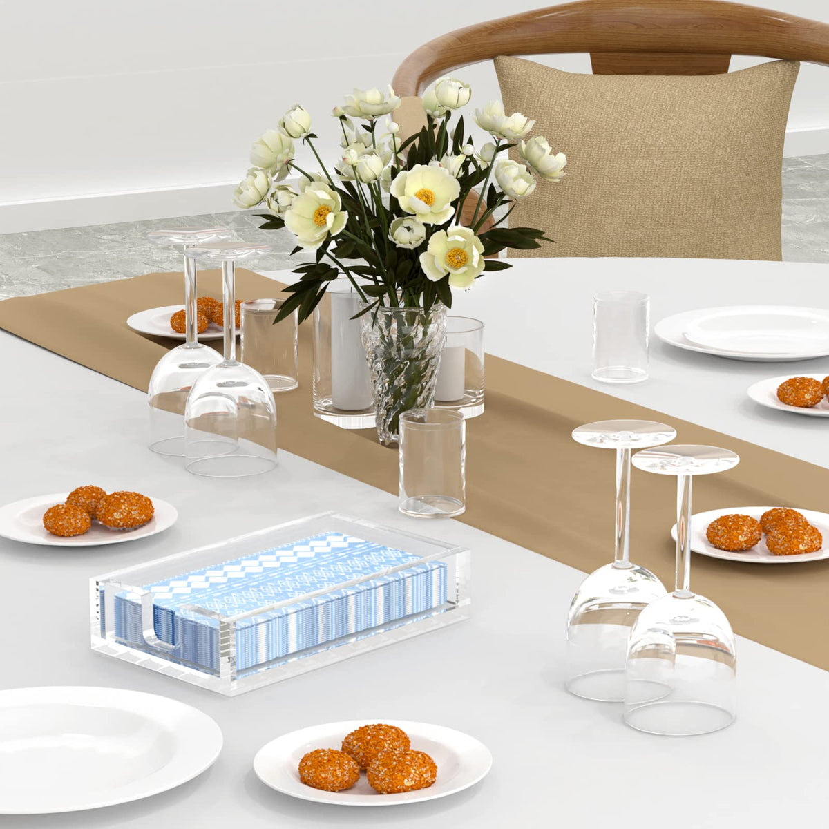 HIIMIEI acrylic napkin holder ideal for weddings and parties.