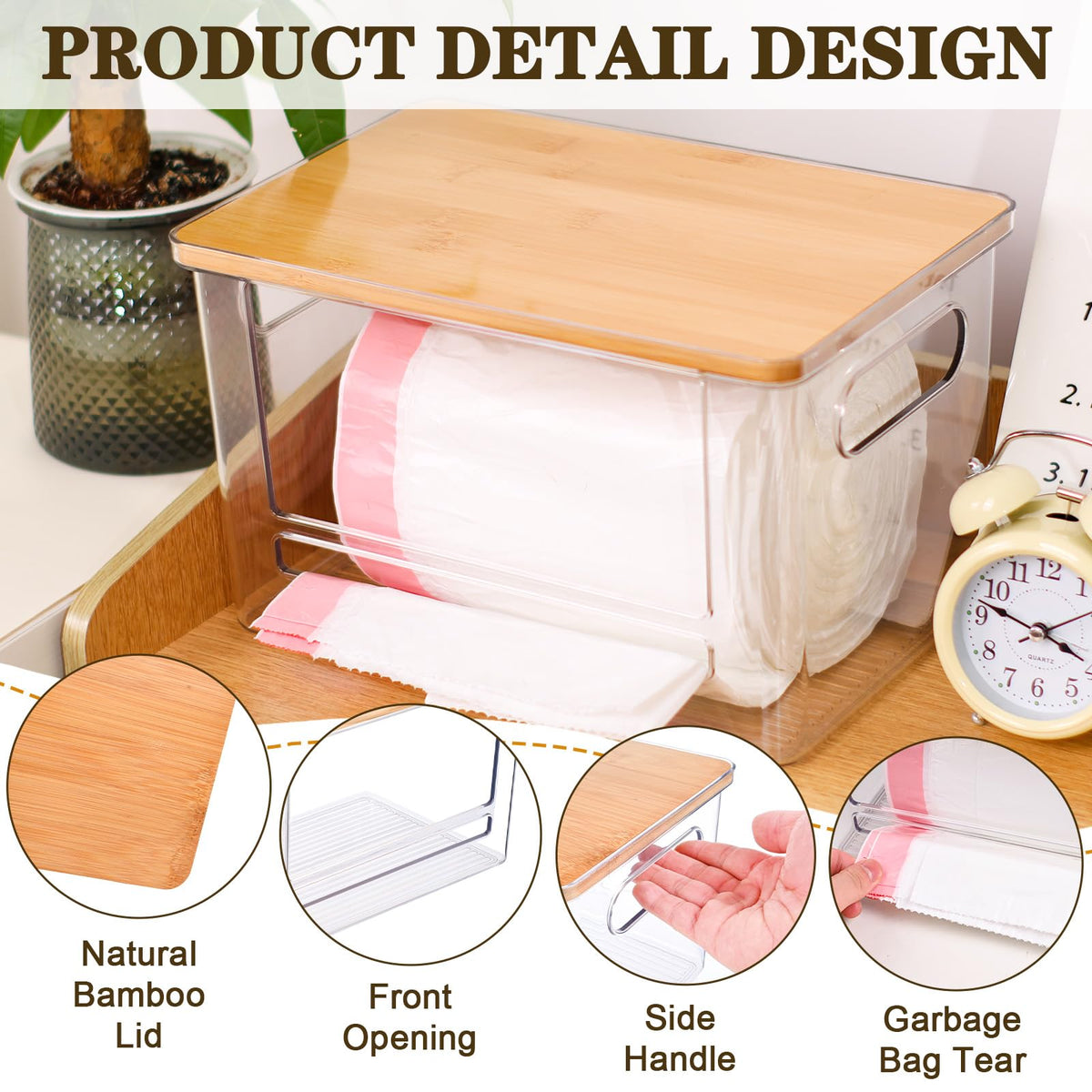 Hiitytin extra large trash bag holder demonstrates wide capacity for standard rolls.