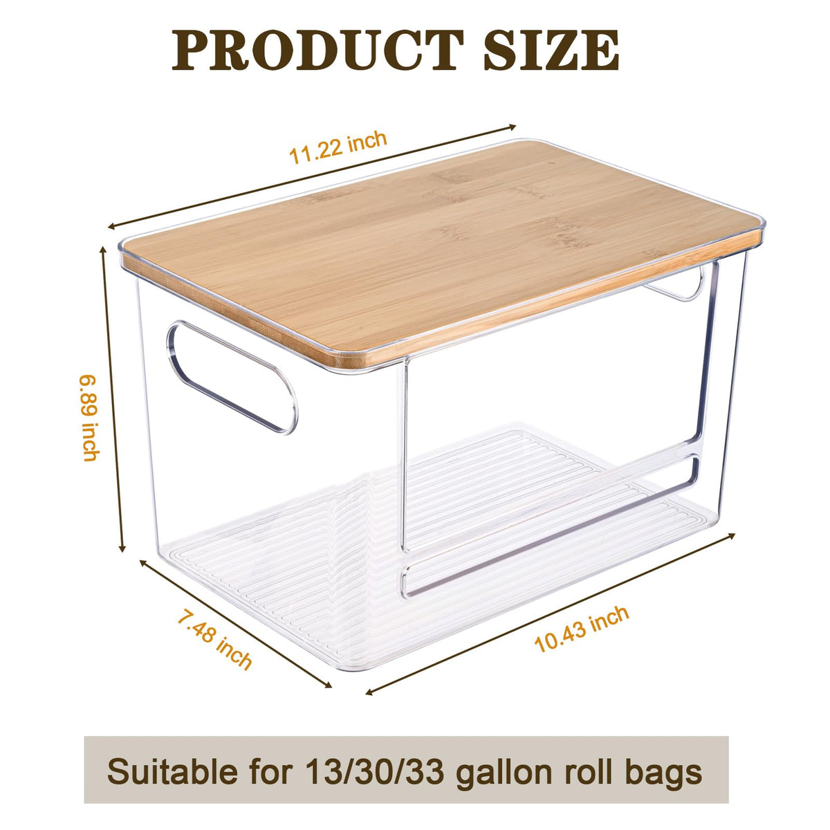 Hiitytin front opening and side handles enable quick bag refills.