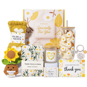 Hincoo Thank You gift set with sunflower socks for warm, cozy days