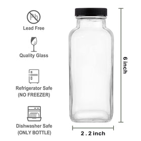 HINGWAH glass bottle with airtight screw lid ideal for juices and beverages.