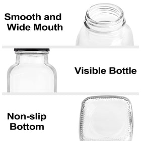 HINGWAH square glass bottles maximize fridge space while displaying contents clearly.