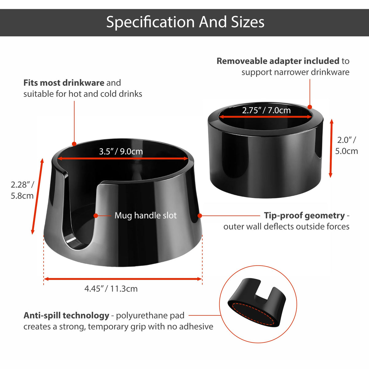 HIT PRODUCTS TableCoaster easy peel-and-stick removal from surfaces