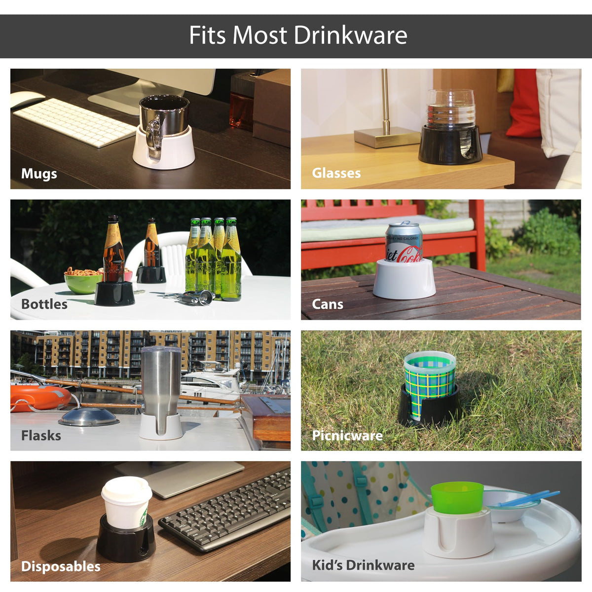 HIT PRODUCTS TableCoaster wall design keeps drinks upright and protected