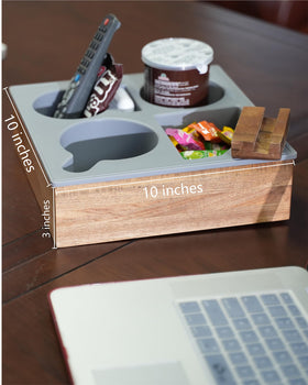 Hitseon compact couch tray keeps drinks remotes and snacks within reach