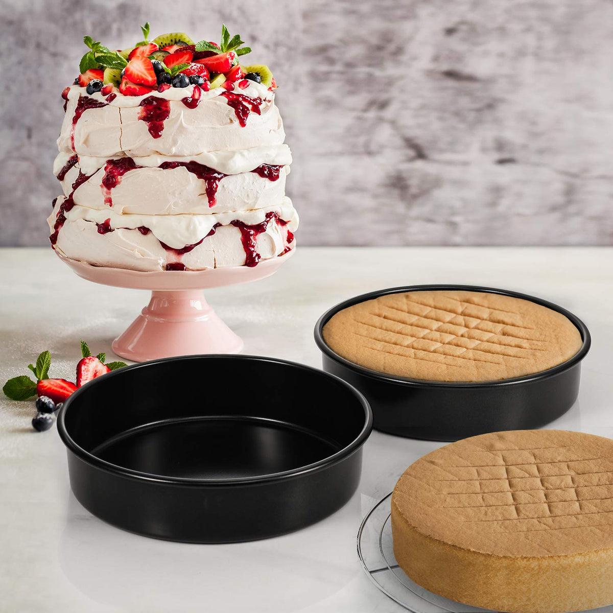 HIWARE dishwasher-safe bakeware simplifies cleanup after baking projects.