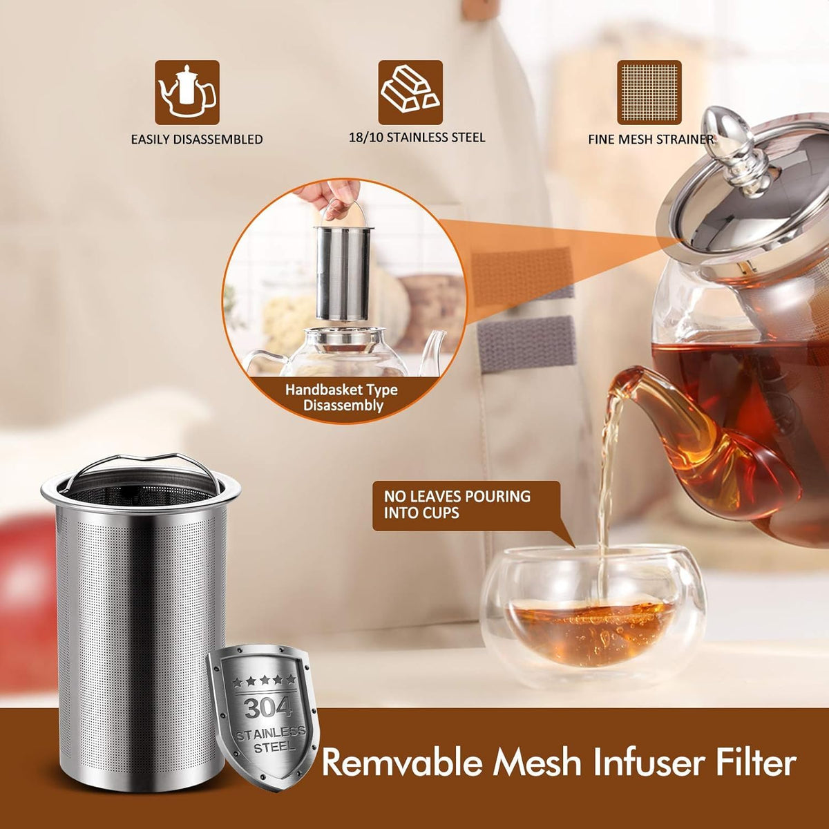 HIWARE 1500ml teapot ideal for family tea time