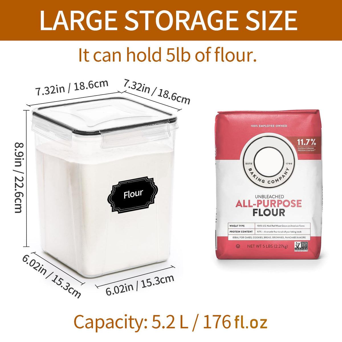 Silicone sealing strip and locking lids keep foods fresh